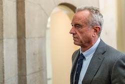 (Eric Lee | The New York Times) Secretary of Health and Human Services Robert F. Kennedy, Jr. leaves Speaker of the House Mike Johnson’s office at the U.S. Capitol in Washington, March 25, 2025. A steadfast figure in the anti-vaccine movement who has helped shape Health Secretary Robert F. Kennedy Jr.’s thinking on a possible link to autism has joined his department to work on a study examining the long-debunked theory, according to people familiar with the matter.